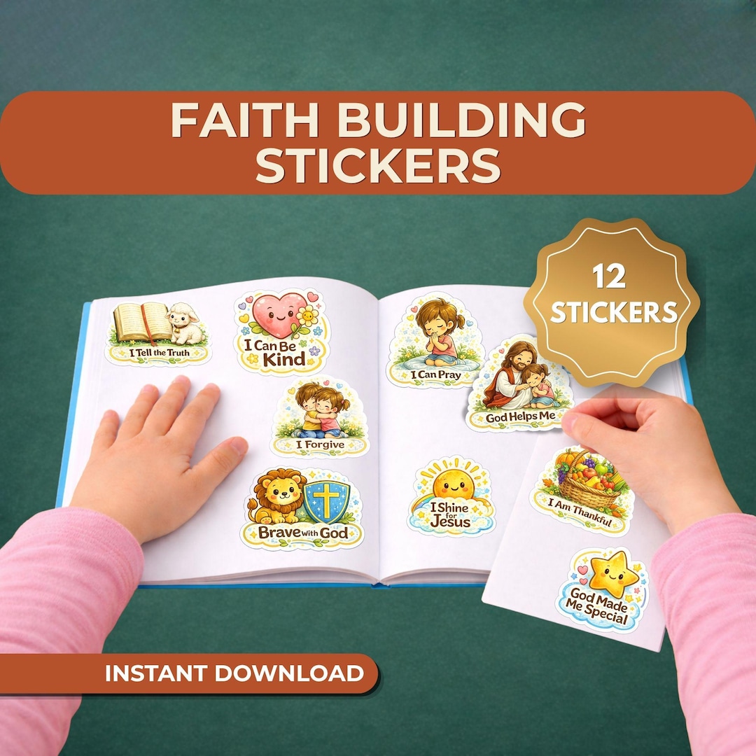 Christian Kids Sticker Bundle Printable | Bible Affirmation Stickers ...