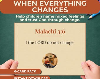 Scripture Cards for Kids Facing Change - Bible Verses for Comfort & Trust