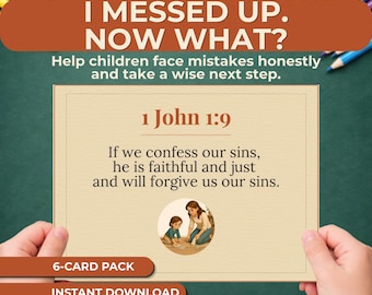 Scripture Cards for Kids After Mistakes - Bible Verses for Grace & Wise Choices