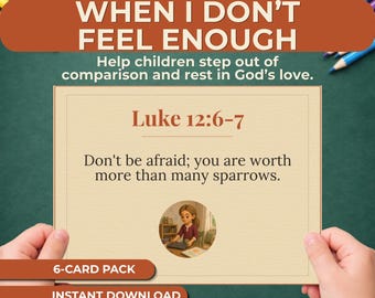 Scripture Cards for Kids Feeling Not Enough - Bible Verses for Confidence in God
