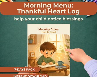 Gratitude Journal for Kids, Christian Thankfulness Printable, Bible Reflection Journal for Kids
