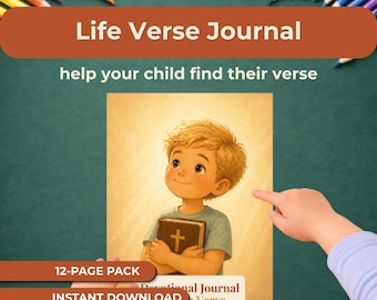 Life Verse Journal for Kids, Bible Verse Discovery Printable, Christian Identity Activity