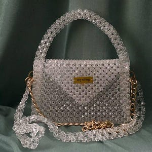 Diamond evening bag Handmade beaded bag, Crystal Beaded Bag Gift for girlfriend, Small crystal Bag Crystal bead bag, MoonStoreUA bag