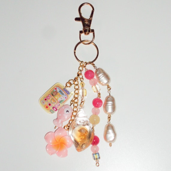 Summer Keychain - Cute Keychain - Kawaii Keychain - Bag Charm - Beaded Keychain