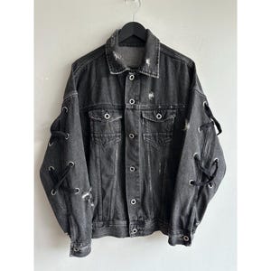 1990&#39;s Vintage Denim Jacket With Rope Detail