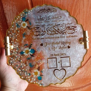 handmade personalized resin plaque | Resin Nikah tray | wedding Plaque | customizable Resin plaque | memorial plaque