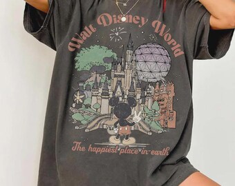 Camiseta retro de Mickey Disneyworld con colores cómodos, camiseta de Walt Disneyworld, camisetas de Mickey y sus amigos, viaje a Disney 2026, camiseta a juego de Disneyworld