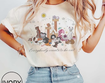 Disney Cats Character Group Kitten Friends T-shirt, Marie Toulouse Berlioz Figaro Cheshire Tee, Magic Kingdom Disneyland Family Holiday Gift