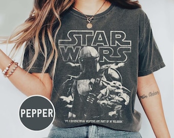 Camiseta vintage mandaloriana, camiseta de Star Wars con Djarin Grogu, camiseta This Is The Way, camiseta de Star Wars con Pedro Pascal, camiseta mandaloriana de Disneyland