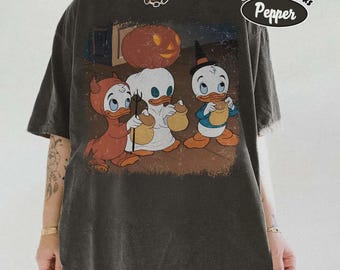 Retro Ducktales Halloween T-Shirt, Huey Dewey Louie Costume Tee