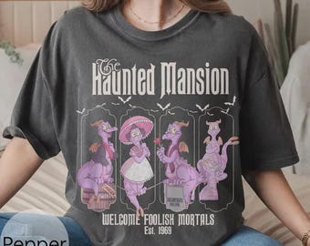 Retro Haunted Mansion Figment Shirt, Disney Figment One Little Spark Tee, Epcot Halloween Matching Shirt, Mickey's Not So Scary Party Shirt