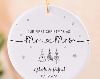 Our First Christmas As Mr & Mrs Ornament, First Married Christmas Ornament 2025, Married Ornament, Wedding Ornament, Mr And Mrs Gifts