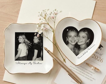 Regalo de graduación personalizado para un amigo, plato para joyas con foto personalizada, recuerdo de la promoción de 2026, regalo de graduación para el mejor amigo
