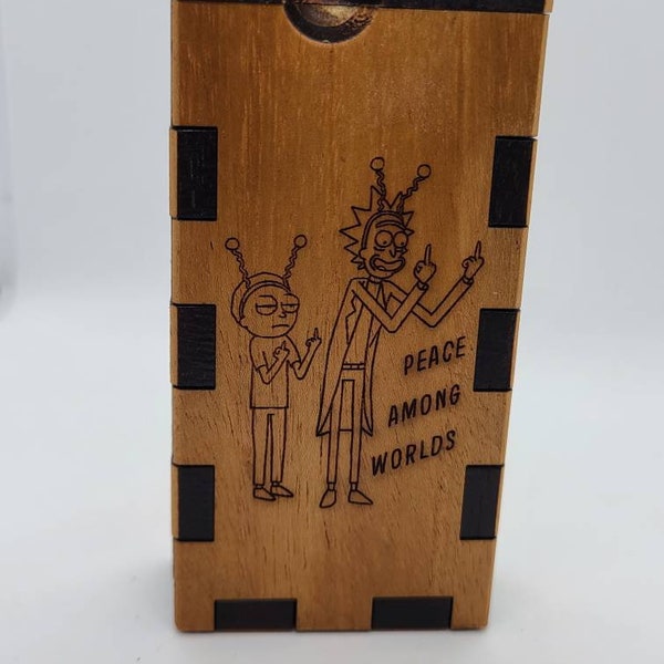 Rick & Morty,dugout one hitter box,stash box,pot box.peace among worlds