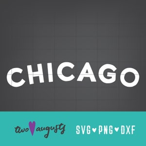 Chicago Souvenir City stijlvol trendy SVG, DXF en PNG, stijl, gebogen, staat, VS, bezoek, Il, staat, vakantie, Illinois, reizen, chi, stedelijk