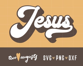 Jezus Retro, SVG, DXF, PNG, Chrześcijański, Plik, Projekt, Cricut, Sylwetka, Modny, Wielkanoc, Zbawiciel, Biblia, miłość, Walentynki, Kościół, Lata 70., Lata 80.