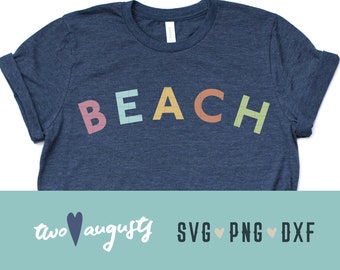 Plaża, zakrzywiony, słowo, pastel, plik, wakacje, projekt, SVG, DXF, PNG, wiosenna przerwa, Cricut, modny, lato, wakacje, kolorowy, ocean, nadmorski