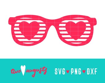 Love Glasses, Heart, Valentine's Day, Valentine, SVG, DXF, PNG, File, Design, Cricut, Silhouette, Trendy, 80's, 80s, eighties, rad, Shutter