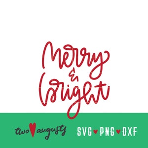 Vrolijk en helder, SVG, DXF, PNG, christelijk, bestand, ontwerp, Cricut, silhouet, trendy, kerstman, Jezus, kerstlied, Kerstmis, cursief, handgeschreven