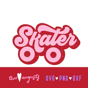 Patineur, skate, patinoire, roues, rétro, années 80, 70, cursive, SVG, DXF, PNG, fichier, design, Cricut, silhouette, années 80, à ornement, hippie, vintage, groovy