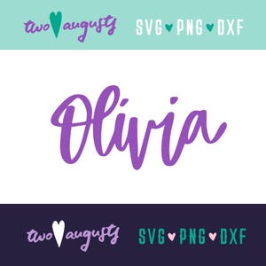 Olivia, Name, Hand Lettered, cursive, design, elegant, file, Cricut, SVG, PNG, DXF (Digital Download)