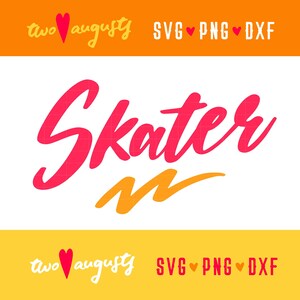 Patineur, skate, patinoire, roues, rétro, années 80, 70, cursive, SVG, DXF, PNG, fichier, design, Cricut, silhouette, années 80, à ornement, hippie, vintage, groovy