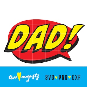 Papa Superheld, SVG, DXF, PNG, Held, Dateien, Design, Cricut, Silhouette, Trendy, pow, comic, Buch, super, bam, blast, Hochkonjunktur, platzen, Vater, Spaß