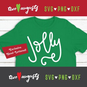Jolly, SVG, DXF, PNG, christelijk, bestand, ontwerp, Cricut, silhouet, trendy, kerstman, Jezus, kerstlied, cursief, handgeschreven, vrolijk, leuk