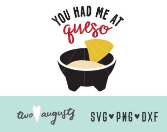 Złapałeś mnie na Queso! SVG, DXF i PNG, Pliki, Projekt, Cricut, Sylwetka, Trendy, meksykańskie jedzenie, queso, chipsy, dip serowy, hiszpański, cinco