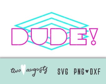 Koleś! SVG, DXF i PNG, Pliki, Projekt, Cricut, Sylwetka, Trendy, Lata 80., Lata 80., Lata osiemdziesiąte, zajebisty, zygzak, neon, całkowicie, impreza, jak, facet