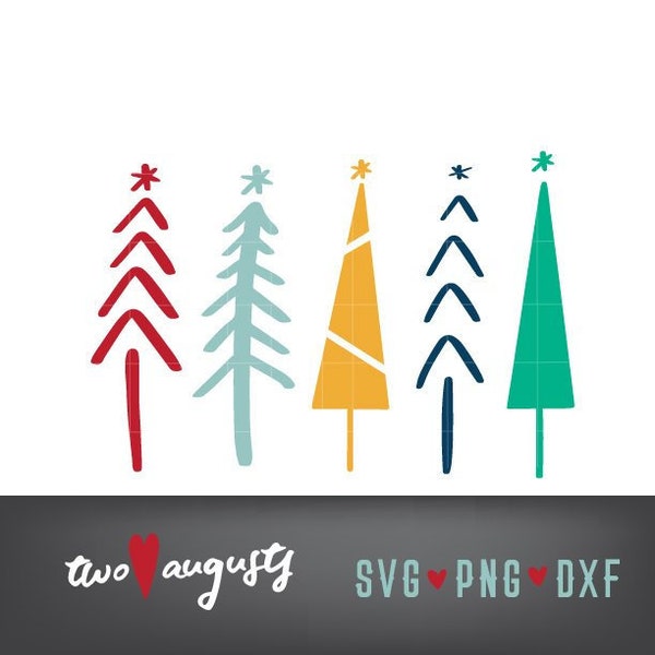 Tall Skinny Christmas Trees Set 2 SVG, DXF, & PNG, Christian, svg Files, Cricut, svg for Silhouette, Jesus, tree, whimsy, tree, artsy, slim