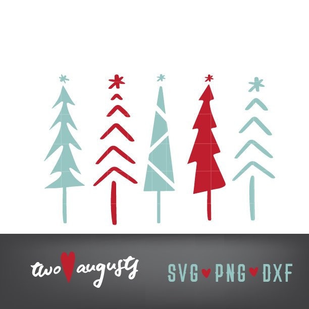 Tall Skinny Christmas Trees Set SVG DXF PNG Christian Cut Etsy