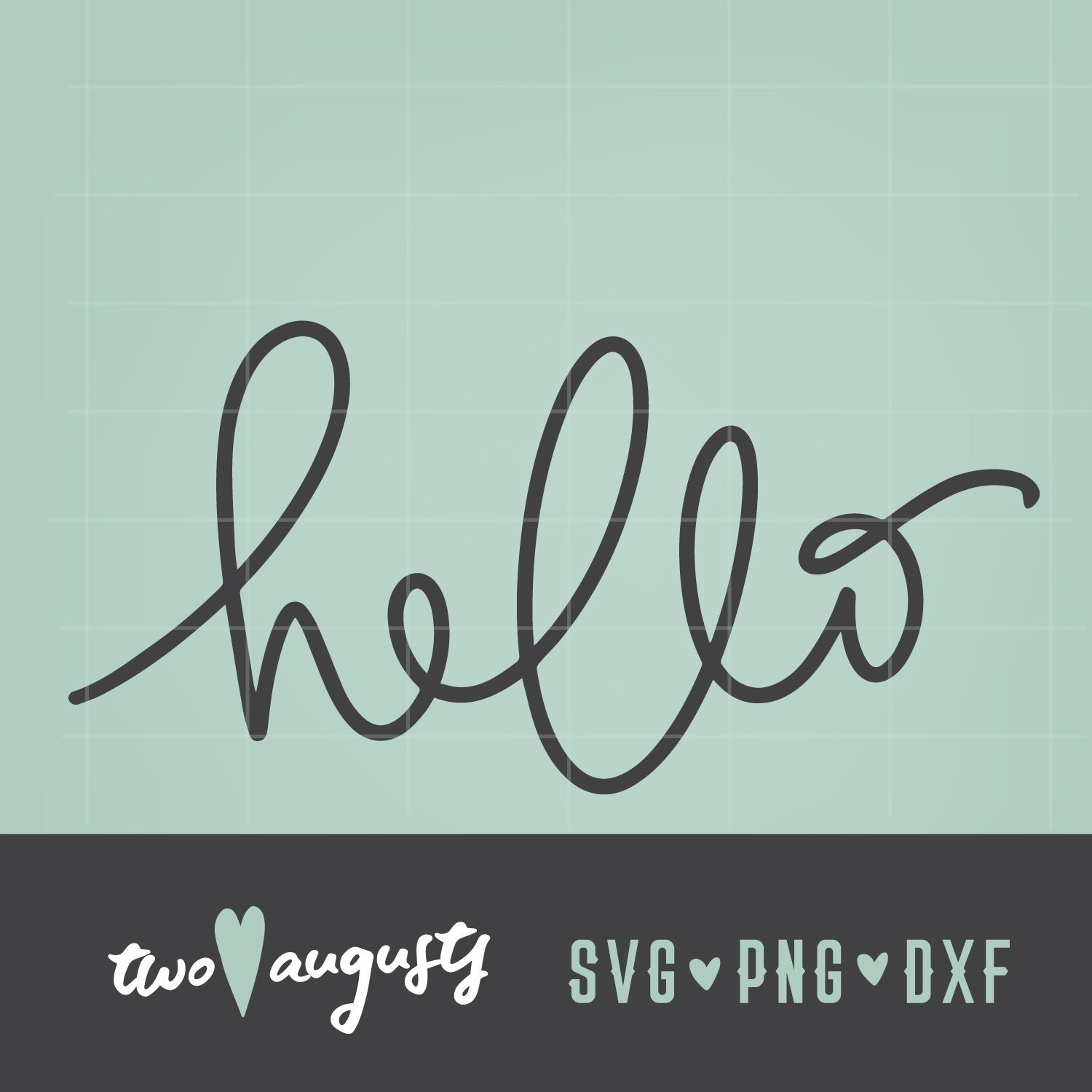 Hello Hand Lettered Written Cursive SVG DXF & PNG | Etsy