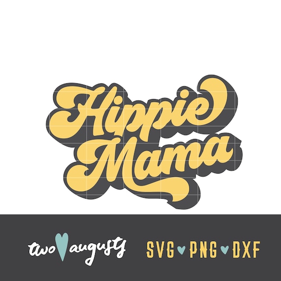 Download Hippie Mama Retro 70 S 70s Cursive Mom Svg Dxf Etsy