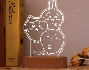Custom Chiikawa Night Light,Personalized Lamp for Kids,Perfect Gift for Chiikawa Fans,Cute Anime-Themed Room Decor,Soothing Nightlight