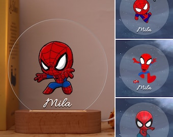Custom Spider-Man Night Light | Personalized Lamp with Various Spider-Man Designs – Perfect Gift for Kids & Superhero-Themed Room Dec