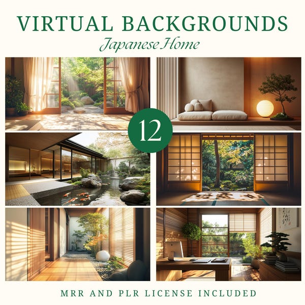 Japanse thuiszoomachtergrond Zenstijlachtergrond Japanse virtuele achtergrond Minimalistische thuiszoomachtergrond Virtueel kantoor Schoon esthetiek