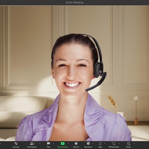 Minimalist Interior Zoom Background Professional Virtual Meeting Setup Natural Window Light Collection Modern Home Office Design Clean White Wall Scene Digital Backdrop Package Premium Quality Content Commercial License Include Professional