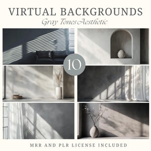 Gray Wall Background Virtual Backdrop Video Call Background for Meeting Online Work From Home Zoom Background Gray Tone Photo Backdrop Photo