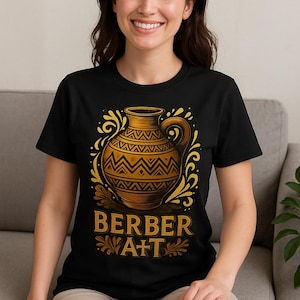 Amazigh Berber Pottery Art T-Shirt | Tribal Ethnic Design | Traditional Moroccan Amazigh Graphic Tee