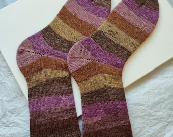 Yak wool socks men warm cozy knit socks size 43 natural wool gift handmade striped socks soft hiking socks for him winter