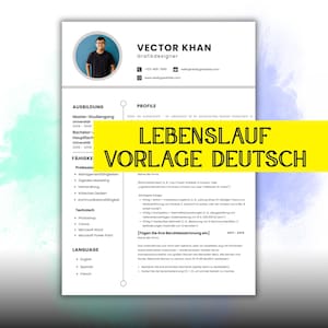 Lebenslauf Vorlage Deutsch | Bewerbungsvorlage Template für Canva & Pages | Anschreiben, Deckblatt, Motivationsschreiben inclusive