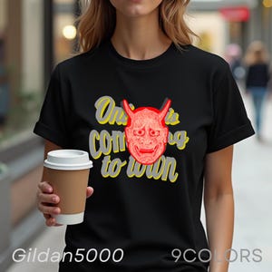 Hannya Oni Mask T-Shirt - Japanese Demon Noh Theater Tee | Gildan 5000 Halloween Streetwear Unisex
