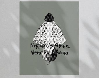 Kinugasatake Mushroom Botanical Canvas Art – Japanese Mushroom Guide Vol. 3, Matte Stretched Canvas, Free US Shipping