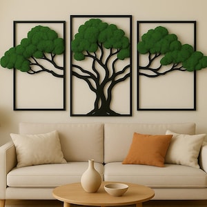 Preserved Moss art Tree of Life Wall Moss Decor Large Wall Art Image of moss, Natural moss, mix colours, Reindeermoos Gift for 40x60 60x90