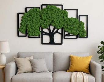 Decorazione murale con muschio di renna incorniciato / Decorazione moderna della natura