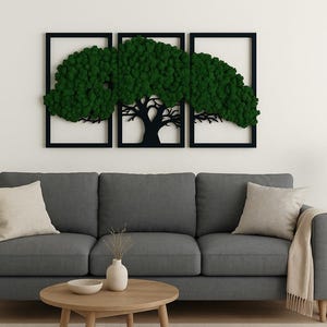 Preserved Moss art Tree of Life Wall Moss Decor Large Wall Art Image of moss, Natural moss, mix colours, Reindeermoos Gift for 40x60 60x90