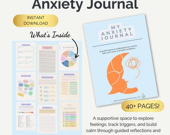 Teen Anxiety Journal: werkboek geestelijke gezondheid voor stressverlichting (digitale download)
