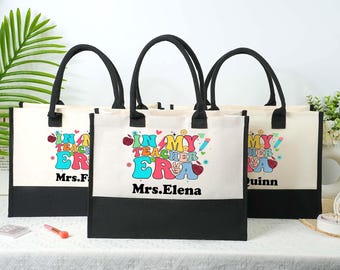 Custom Canvas Teacher Tote Bag: Teacher Appreciation Gift