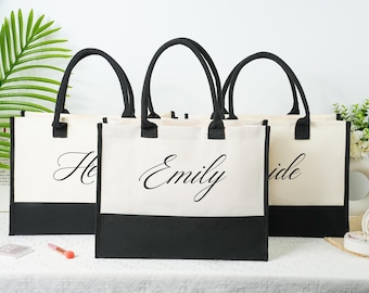 Custom Bride Bridesmaid Bag, Maid of Honor Tote,Best Friend Wedding, Bachelorette Party Tote Bag